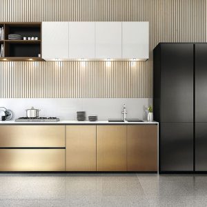 kitchen design gold and black
