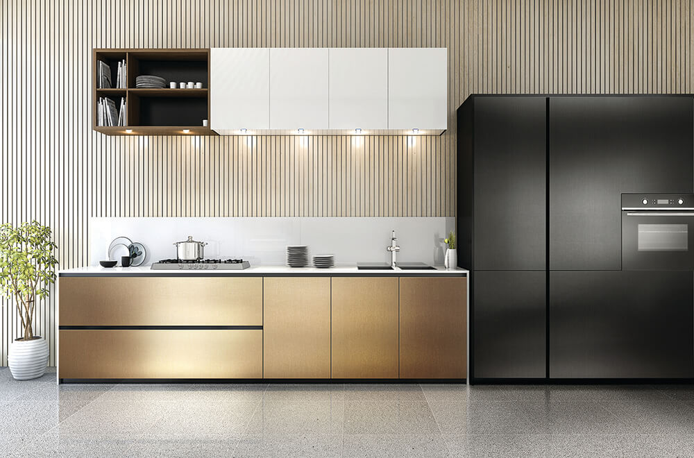 kitchen design gold and black