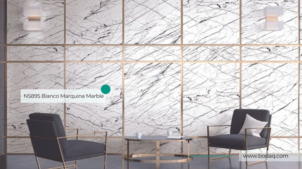 NS895 Bianco Marquina Marble Bodaq Interior Film on the wall panels