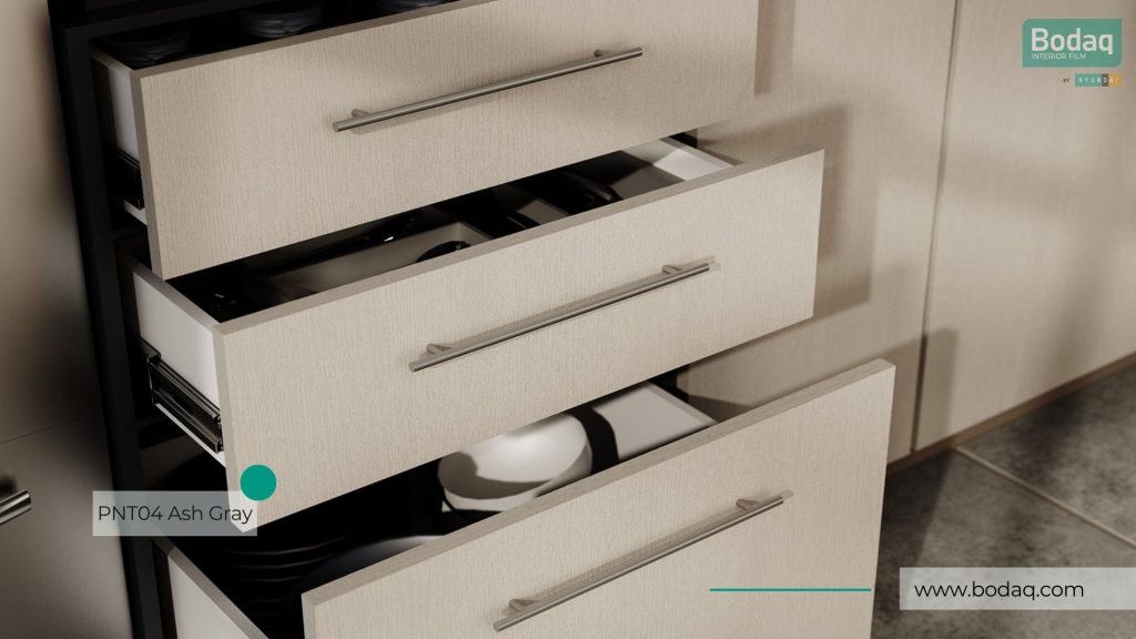 Kitchen Drawers Wrapped with PNT04