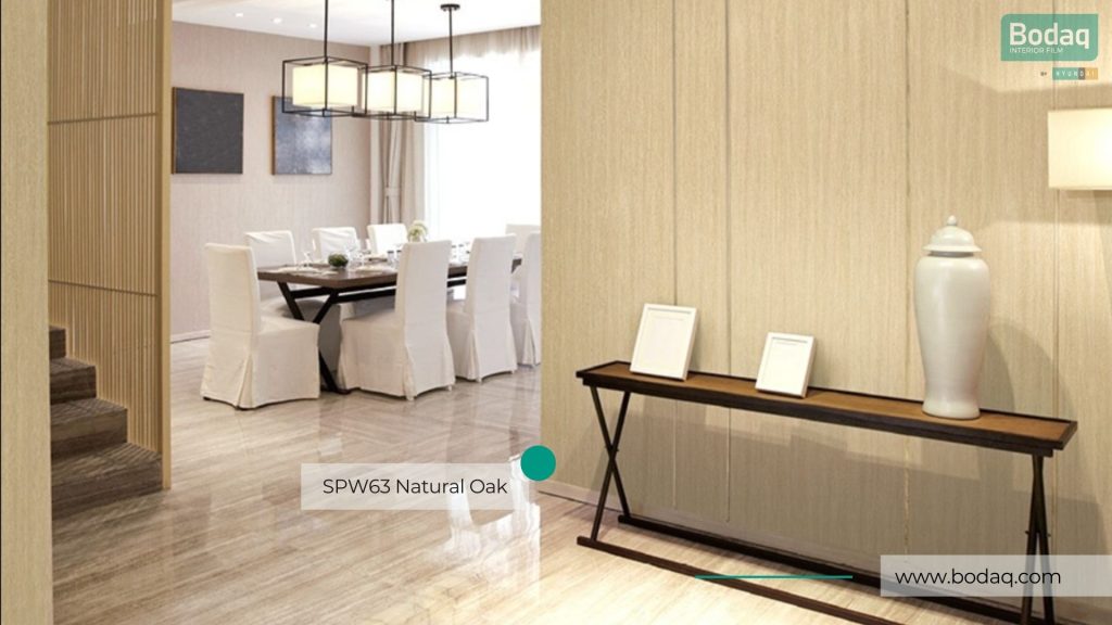 Wall Paneling Refinished with SPW63 Natural Oak