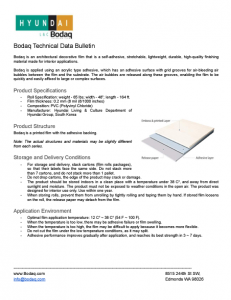 Technical specification from Bodaq