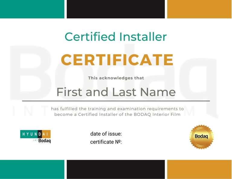 Certified Installer Certificate - Bodaq (1)