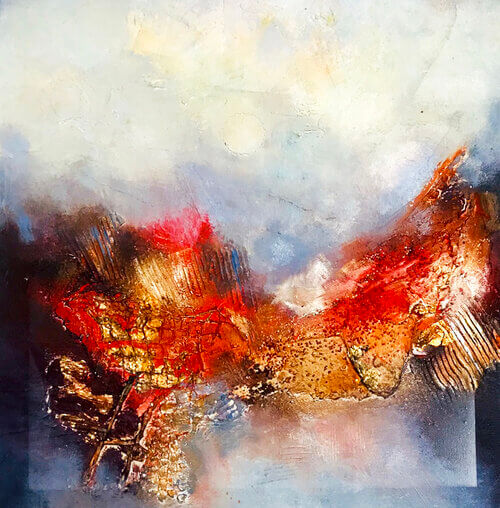 Burning. A painting by an abstract artist Farahnaz Samari