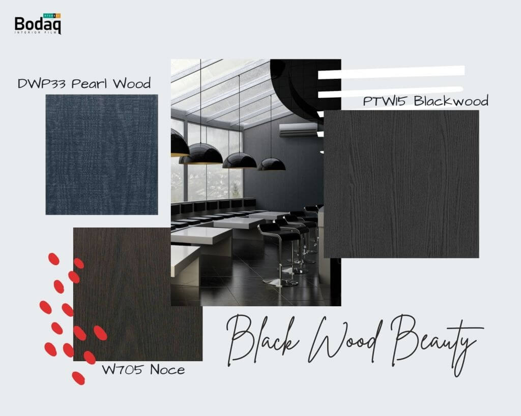 Interior Design trends 2023. Black Wood Beauty