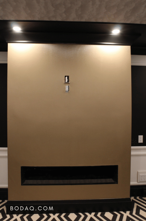 Metallic finish for the fireplace