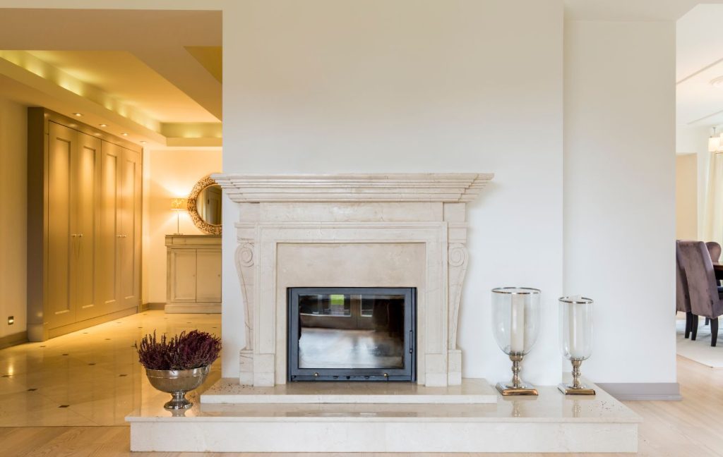 Classic interior design requires classic fireplace and mantel decoration.
