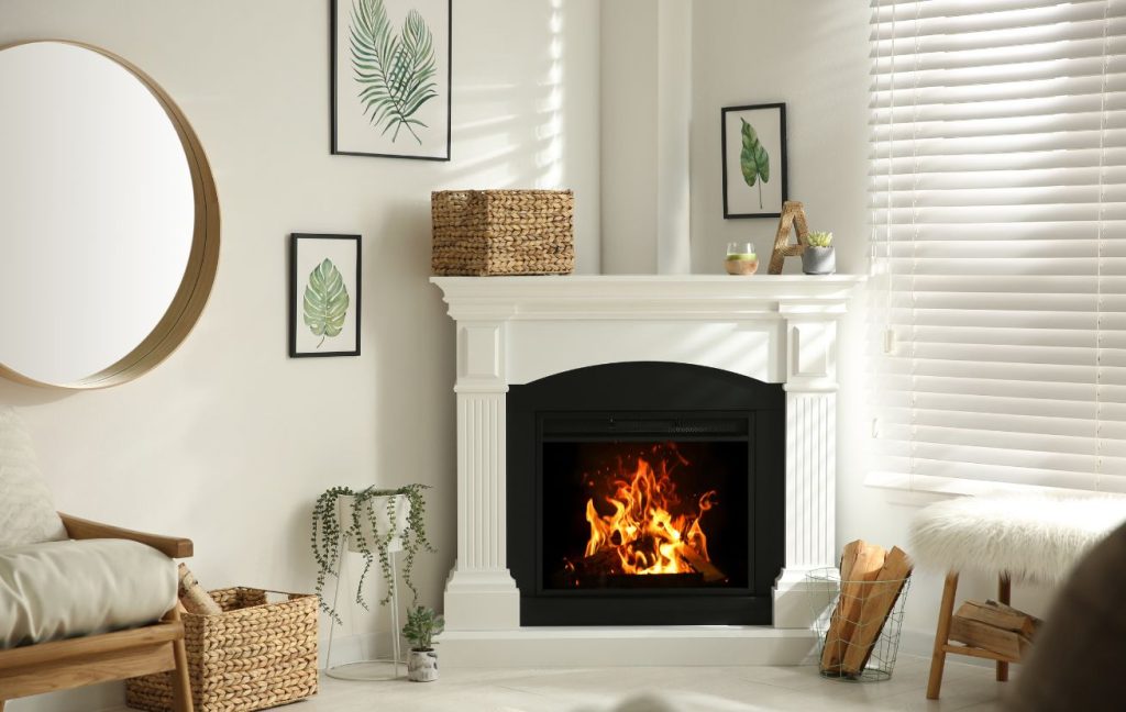 Create a gallery wall above the fireplace, as shown in this pic