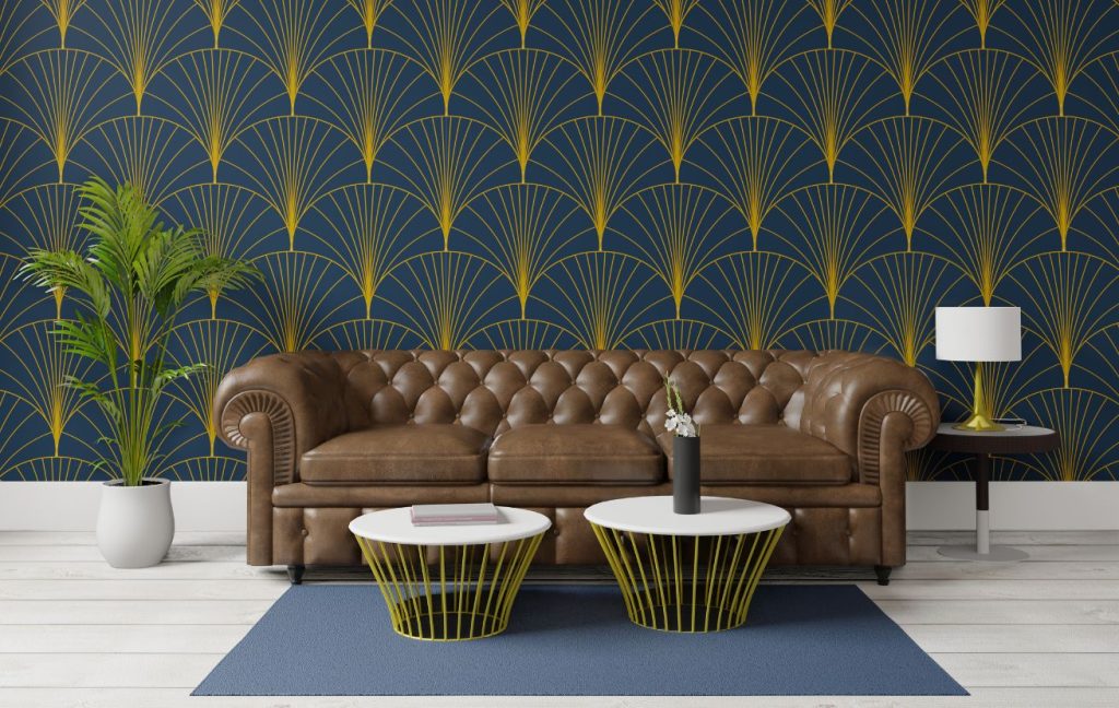 Modern Large Wall Decor Ideas for Living Room: wallpaper accent wall