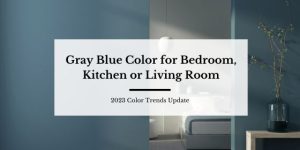 Gray blue color for bedroom, kitchen, or living room. 2023 color trends update