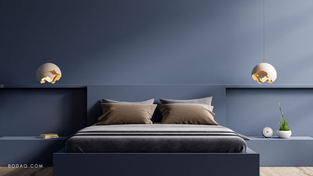 Blue Gray Wall Color in the bedroom