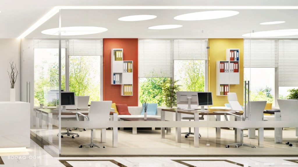 Bold colors as a key décor element in the modern office interior