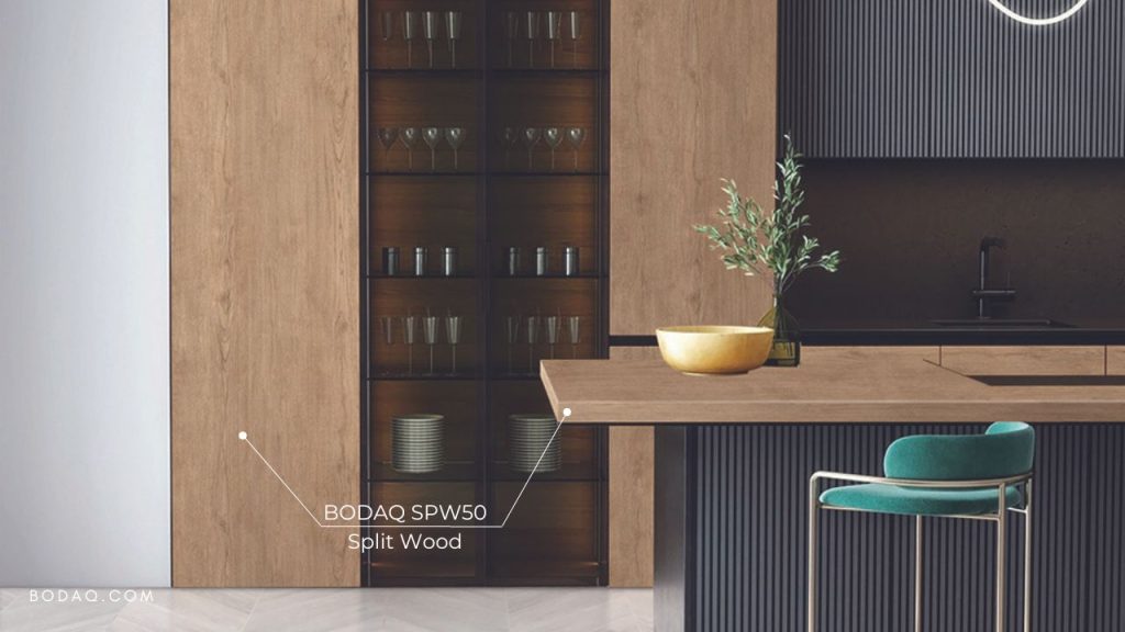 Kitchen island wood finishes - SPW50 Split Wood interior film