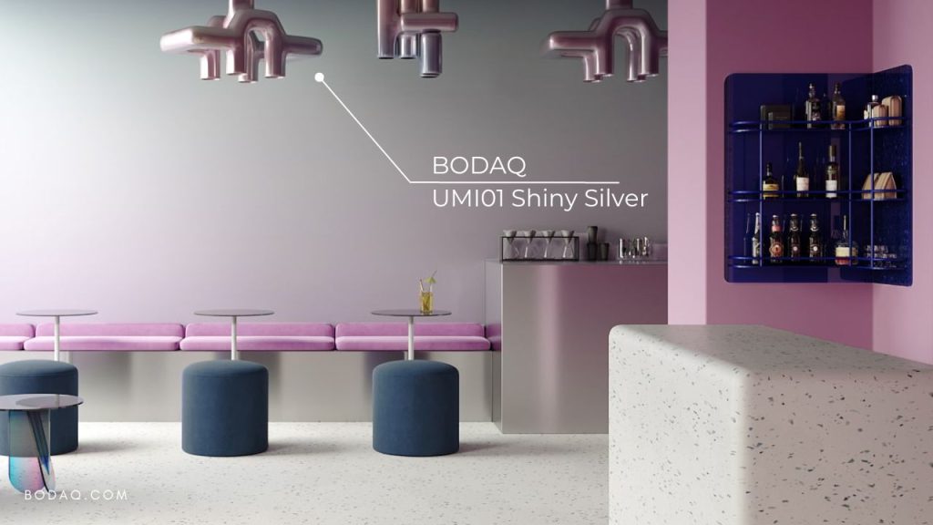 Use innovative materials like Bodaq Interior Film for futuristic look