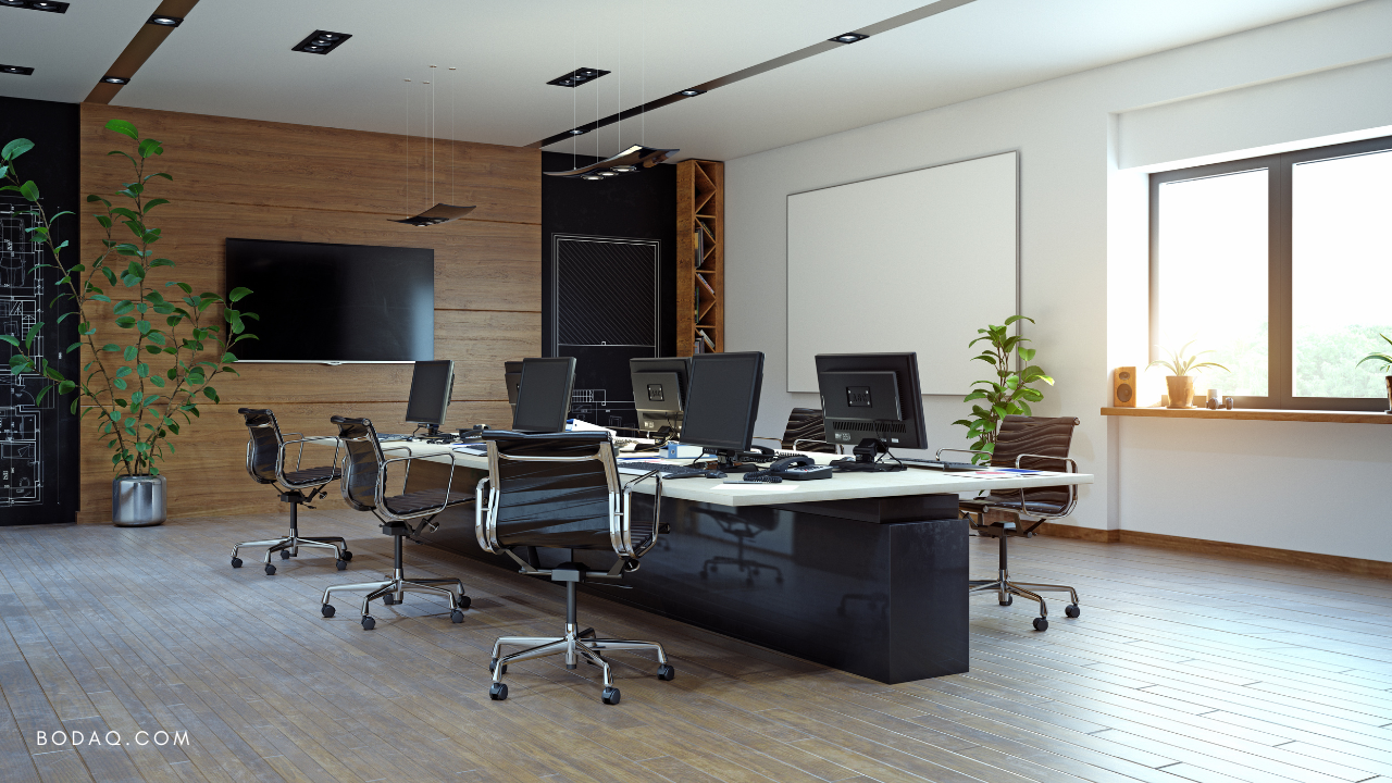 Sleek Marble Top White Computer Desk  Office table design, Office interior  design modern, Office interior design