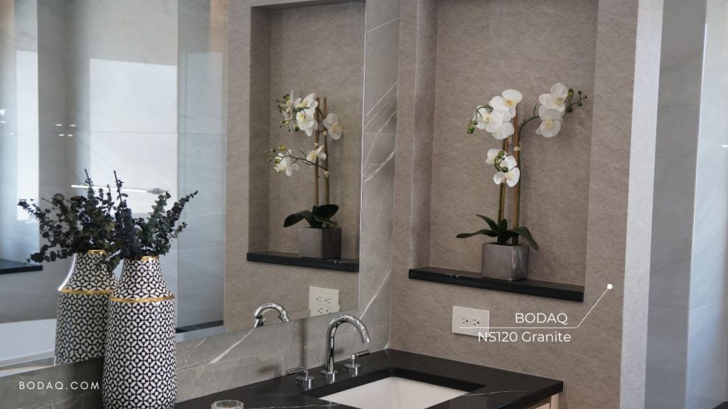 NS120 Granite interior film in the bathroom - incorporating traditional Asian interior design