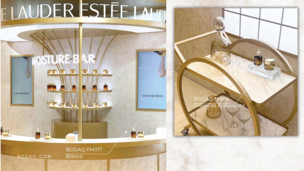 How retail stores use Bodaq: NS814 and PM017 at Estee Lauder store