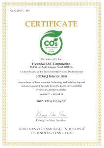 Bodaq Interior Film Carbon Footprint Certificate (pic)