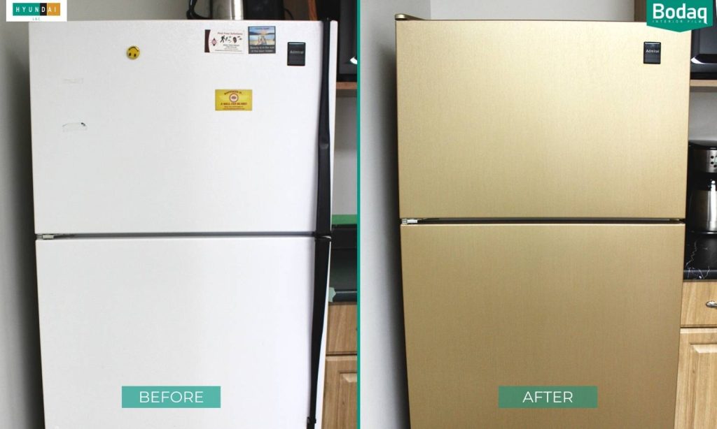 Fridge resurfaced with RM007 Before and After