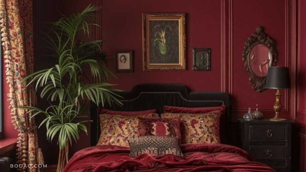 Dark Red Aesthetic Bedroom