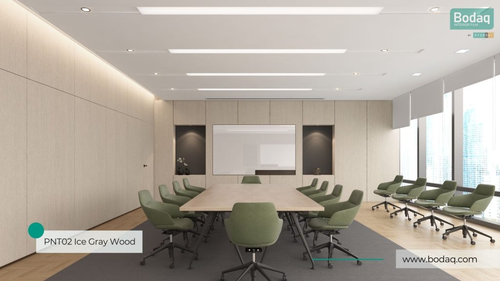 Meeting Room Wall Panels Wrapped with PNT02