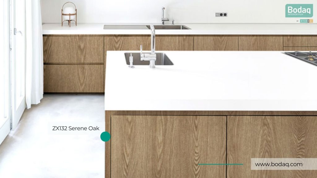 Kitchen Cabinets Resurfaced with ZX132 Serene Oak