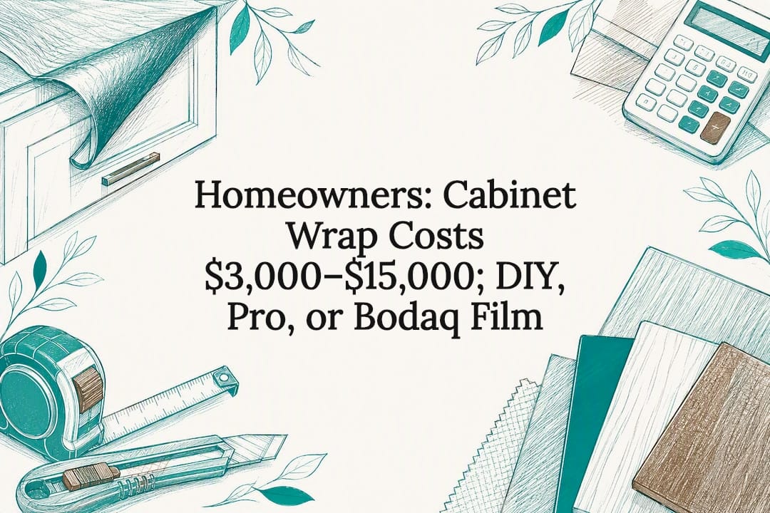 Decorative cabinet wrapping cost title card