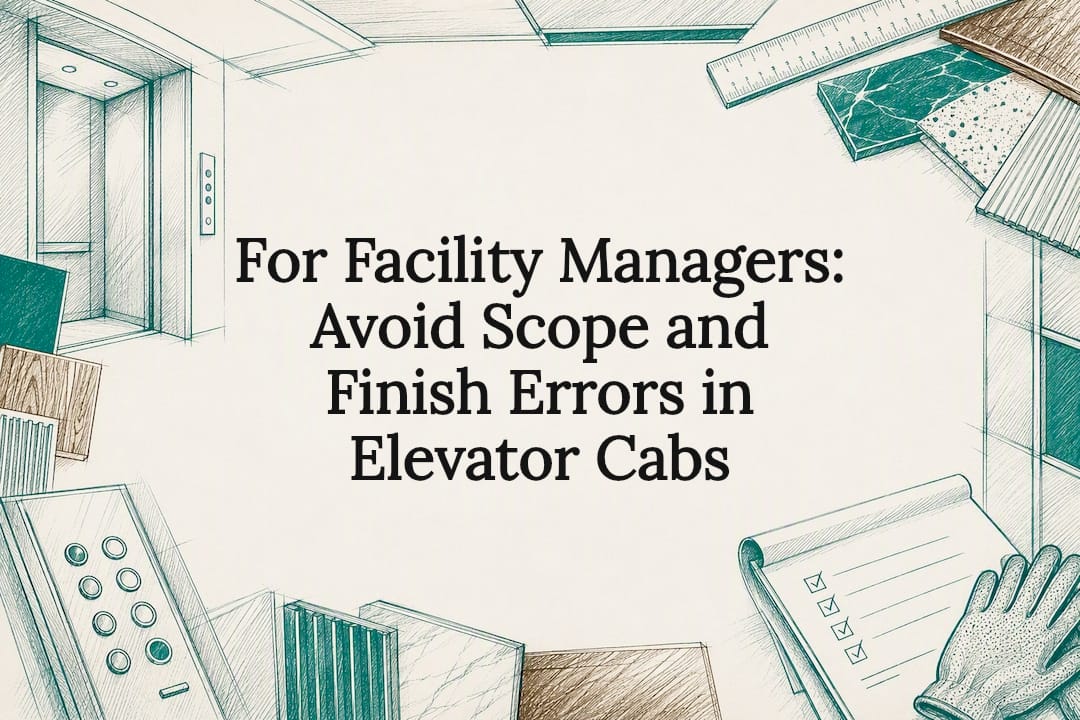 Elevator cab finish title card