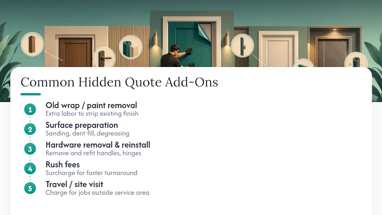 Five common door wrap quote add-ons