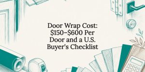 Decorative door wrap cost title card