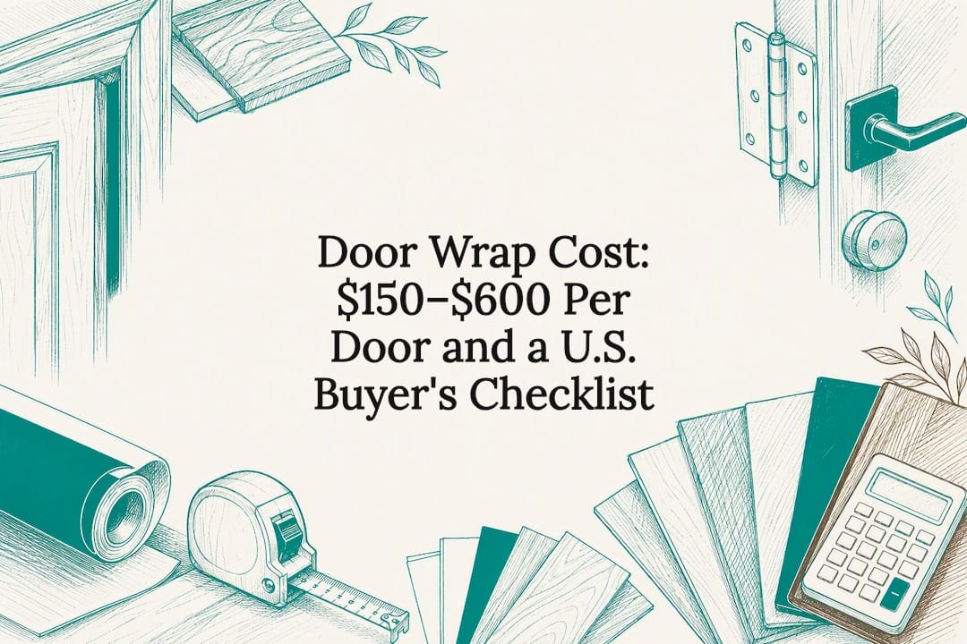 Decorative door wrap cost title card