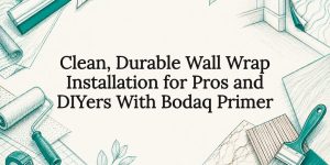 Decorative wall wrap installation title card