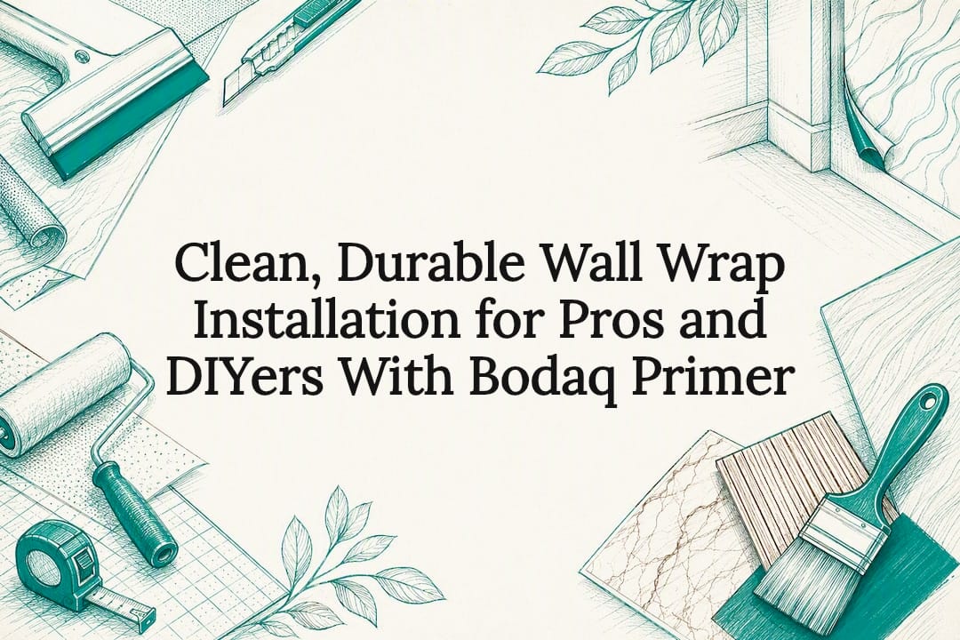Decorative wall wrap installation title card