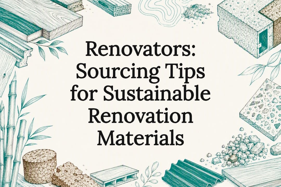 Decorative sustainable renovation materials title card
