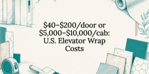 Decorative elevator wrap cost title card
