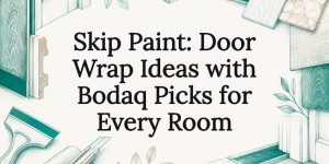 Decorative door wrap title card illustration