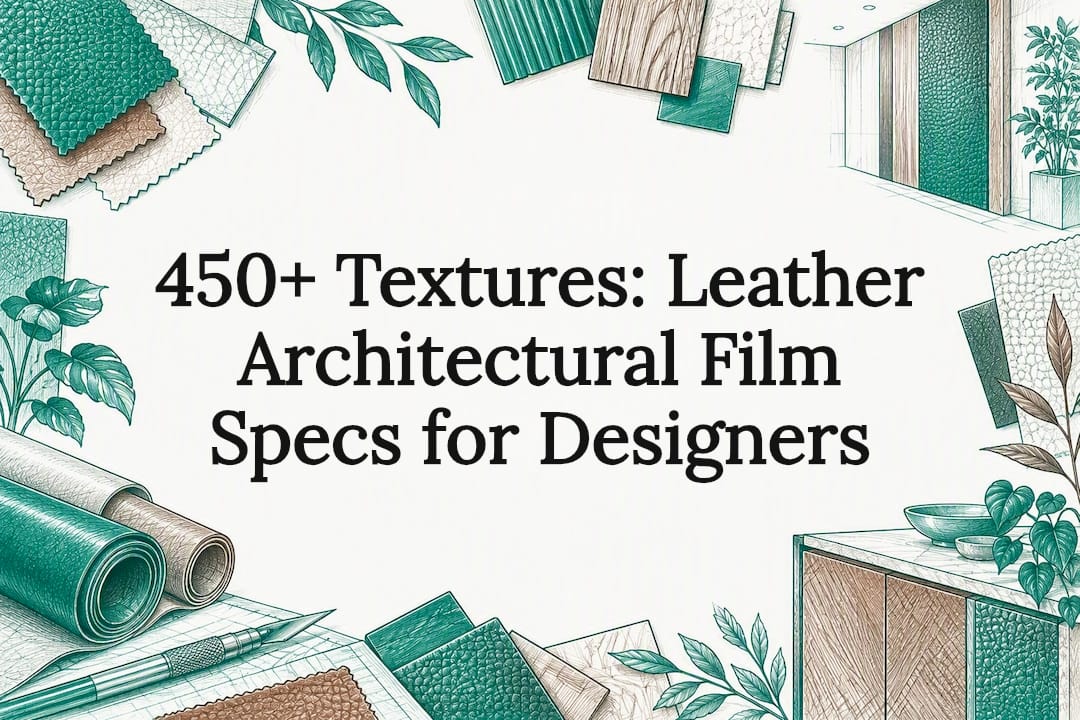 Decorative leather film title card illustration