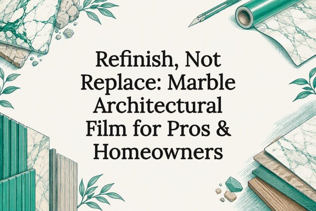 Decorative marble film title card