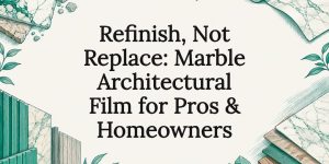 Decorative marble film title card