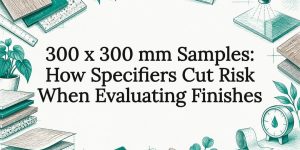 Decorative finish sample evaluation title card