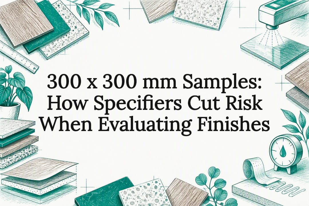 Decorative finish sample evaluation title card