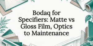 Decorative matte and gloss film title card