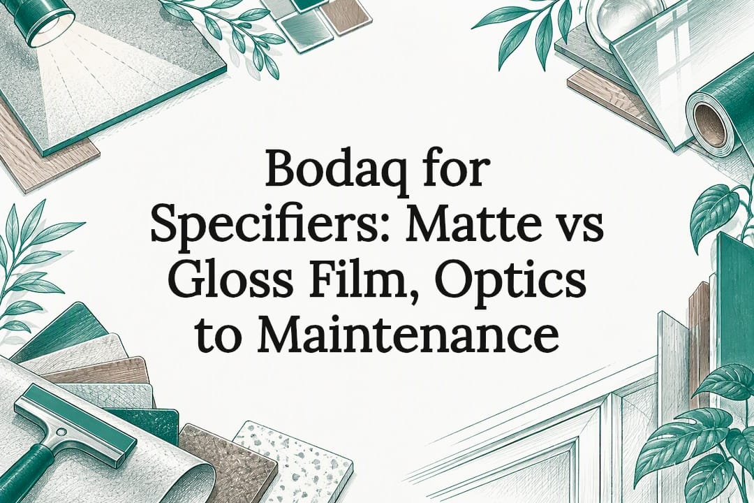 Decorative matte and gloss film title card
