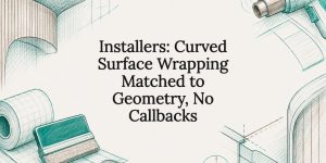 Curved surface wrapping title card