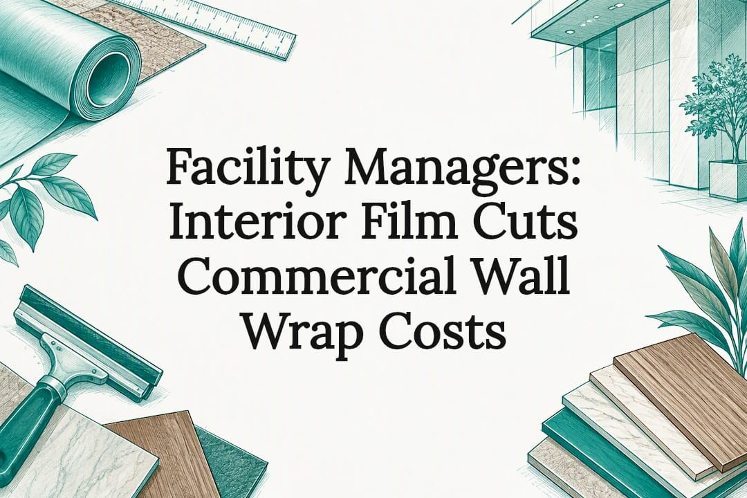 Decorative commercial wall wrap title card