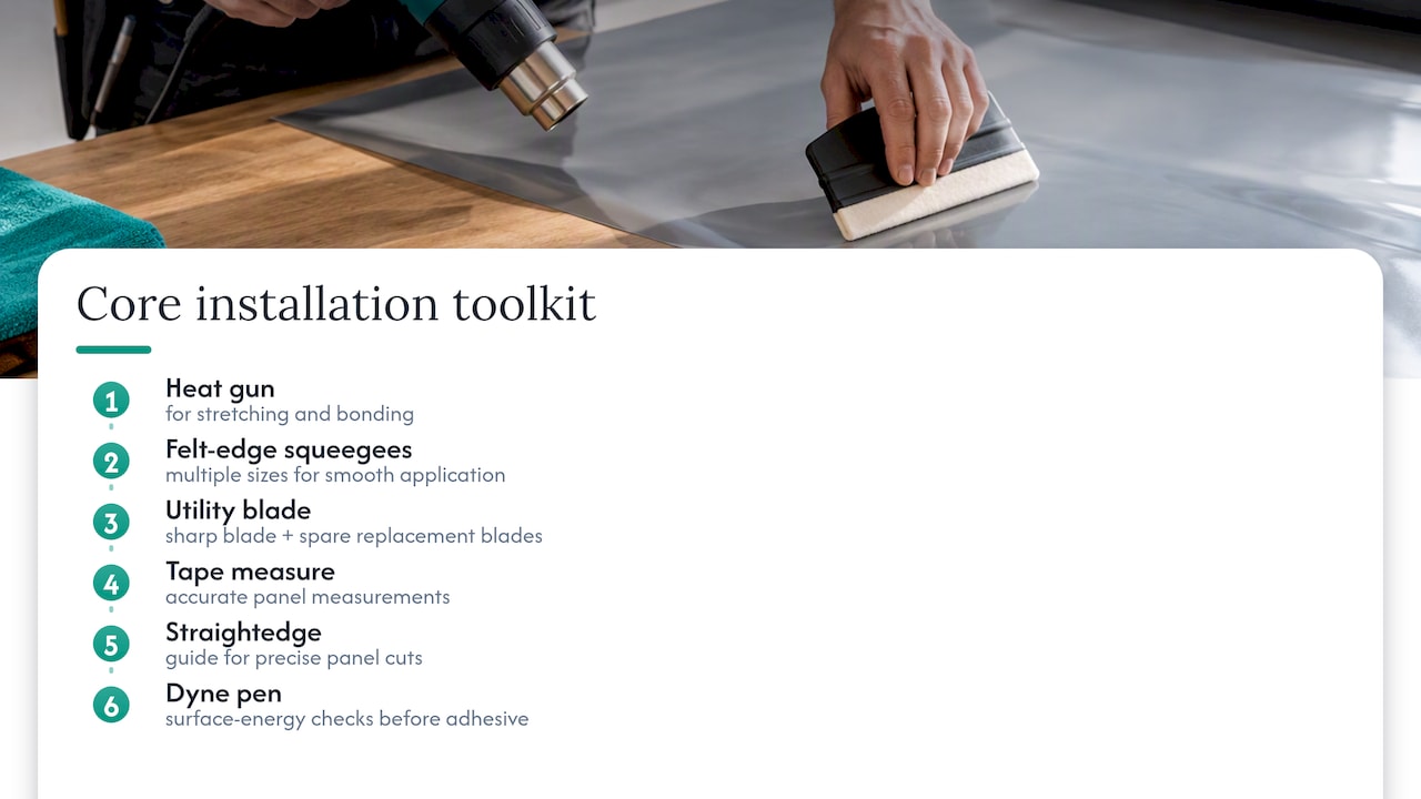 Architectural film installation toolkit