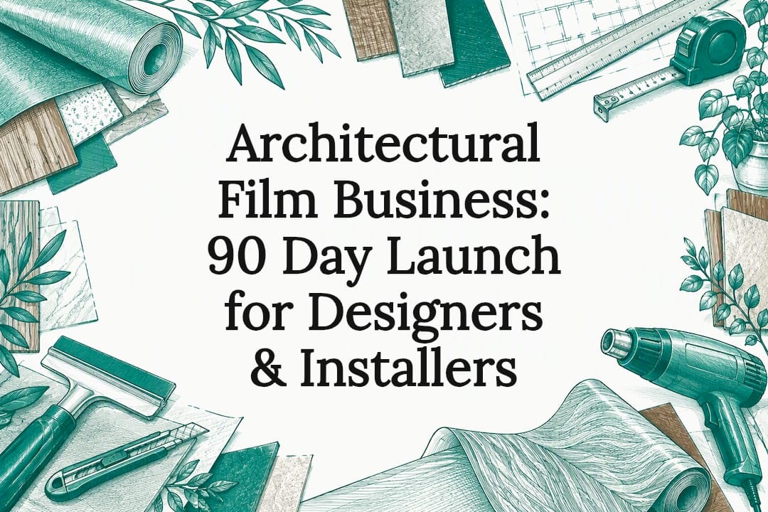 Architectural film business launch title card