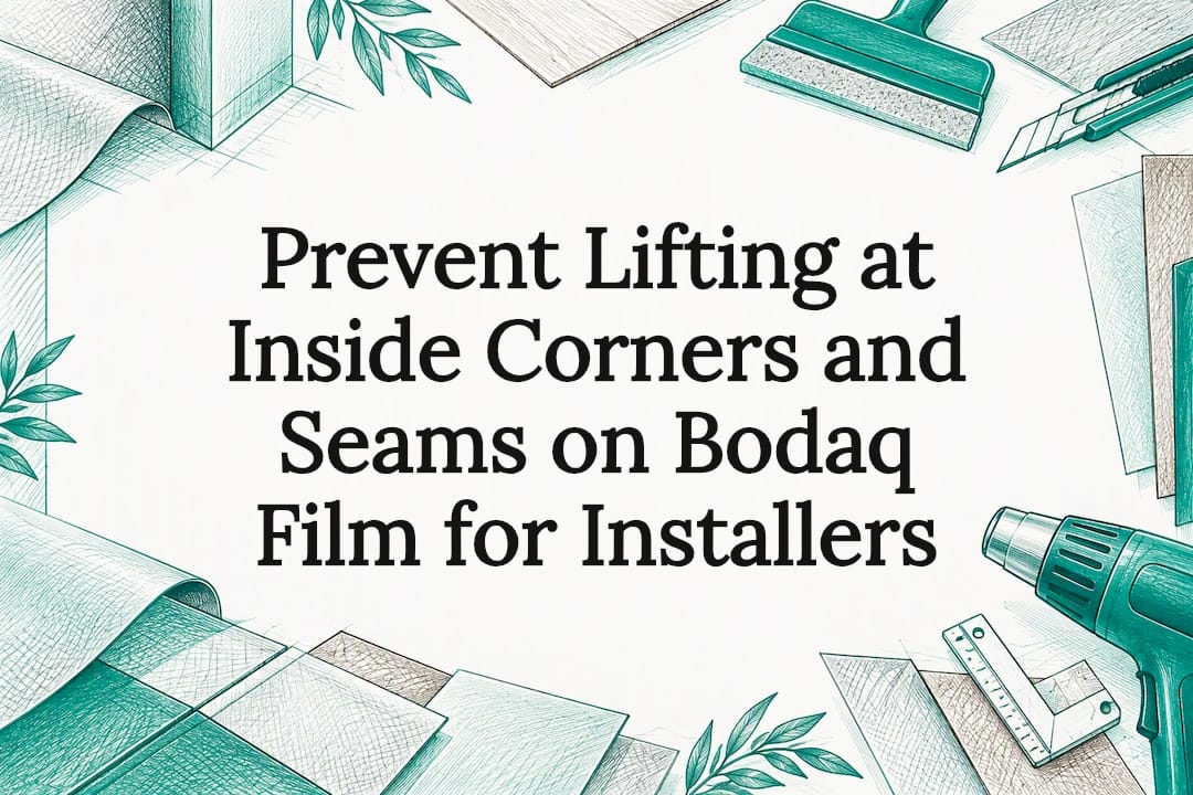 Decorative inside-corner installation title card