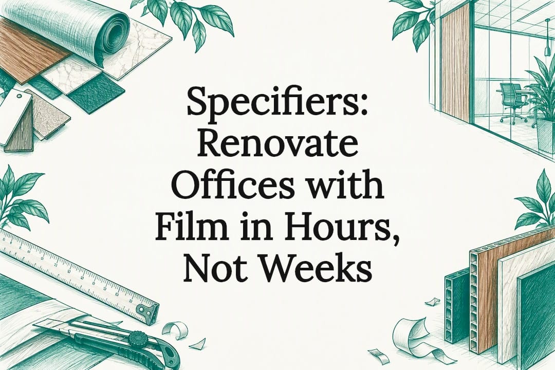 Decorative office renovation title card