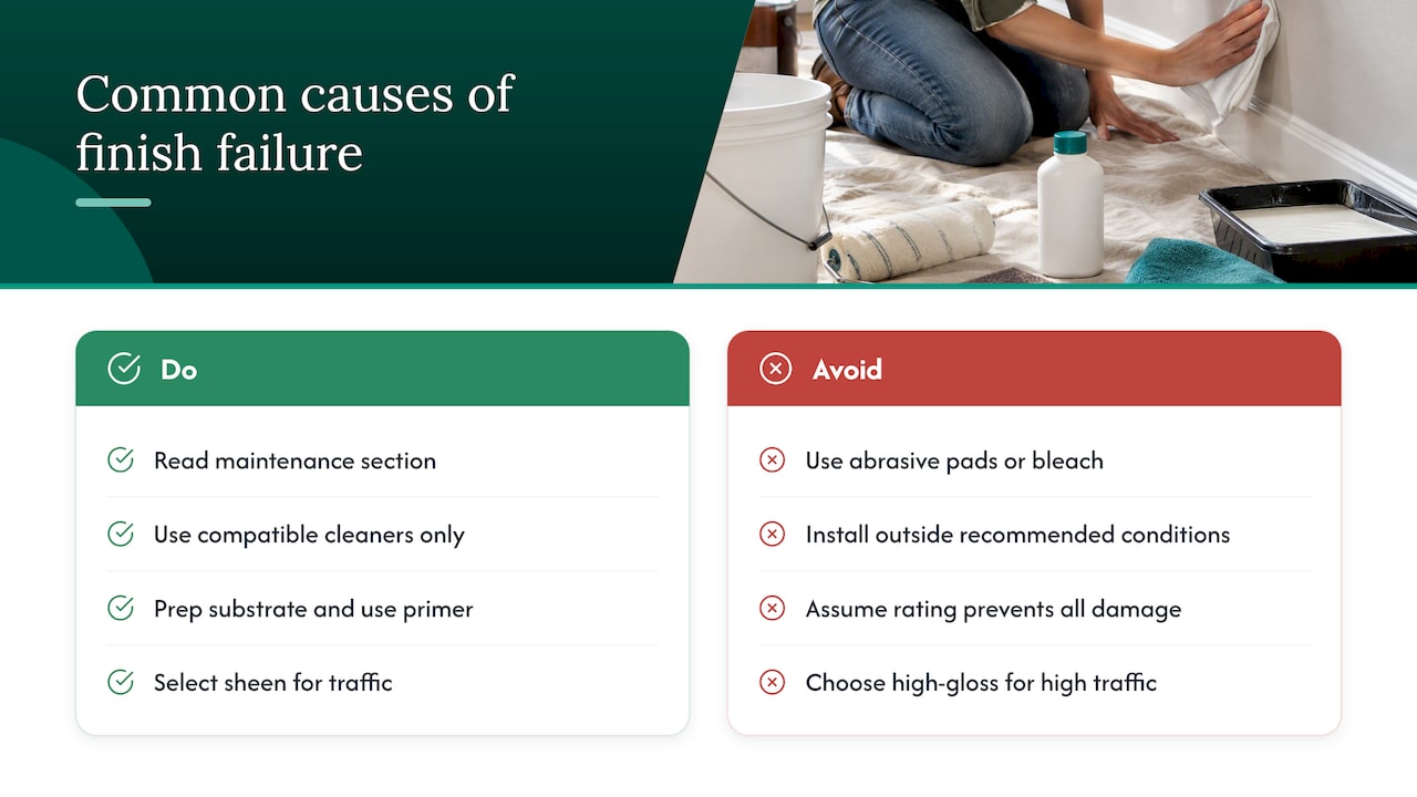 Common problems that shorten a finish's life — overview diagram